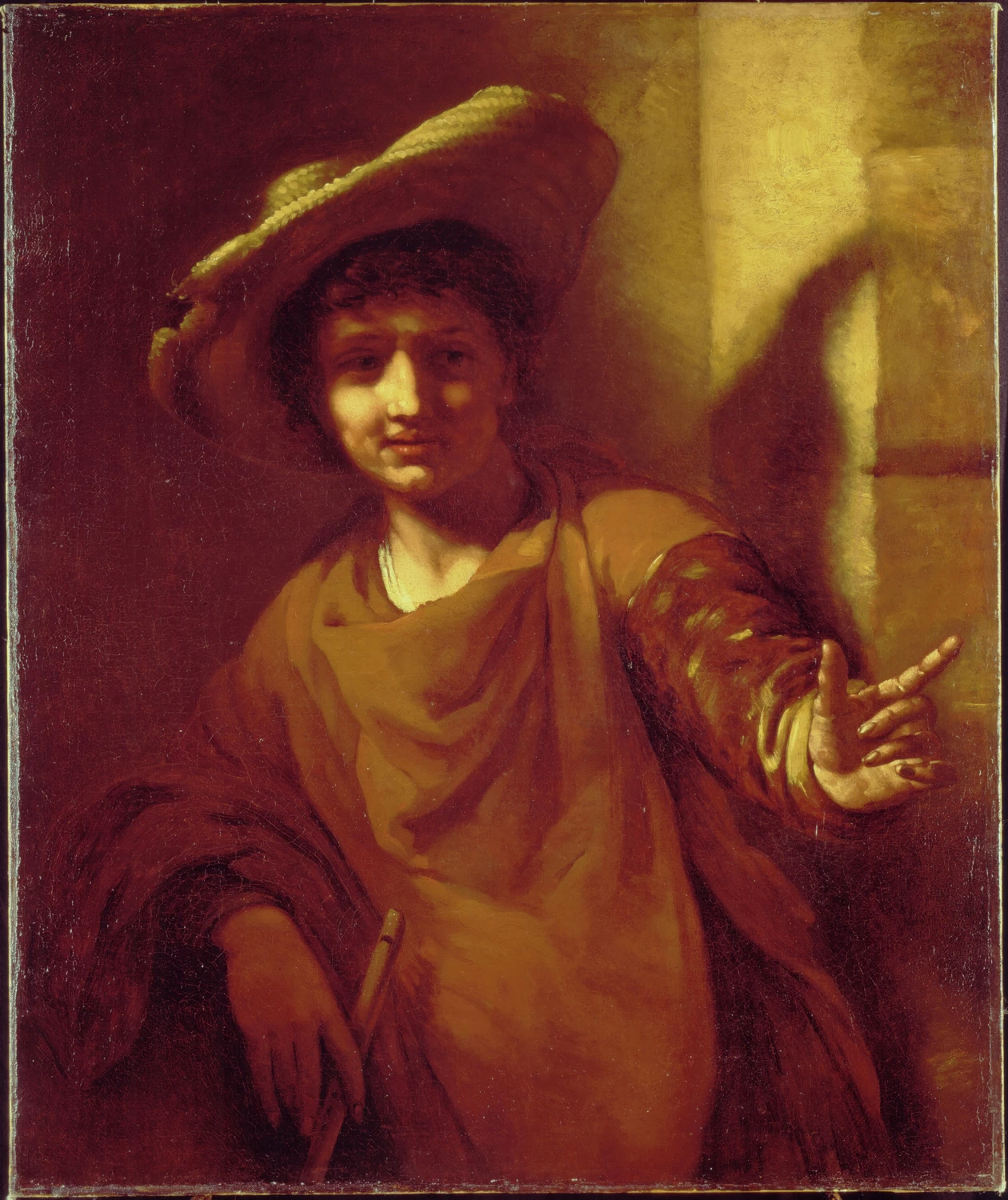 Giovane con cappello di paglia e flauto